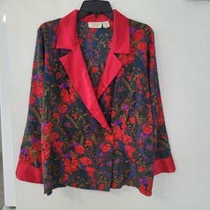 Victoria's Secret, Vibrant Floral Women's Jacket Vintage satin nightgown Women S